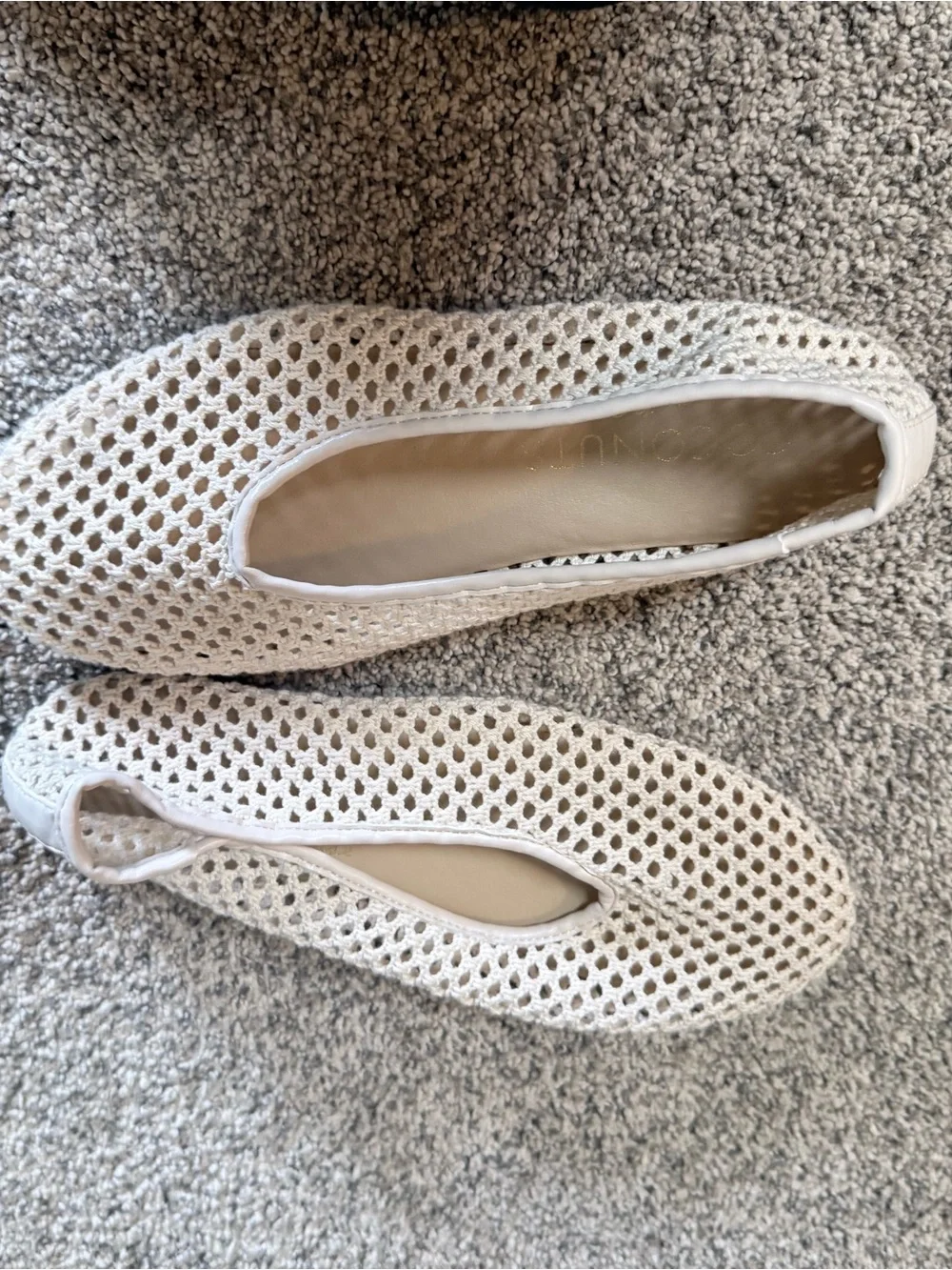 Coconuts by Matisse Cream Crochet Slip-On Flats